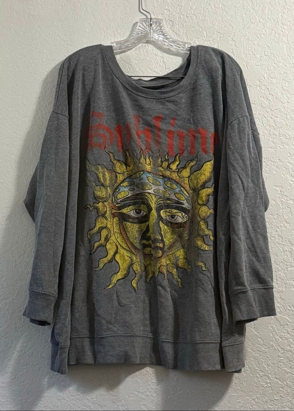 Torrid  Sublime Long Beach Band Oversized Gray Pullover Sweatshirt 3 3x